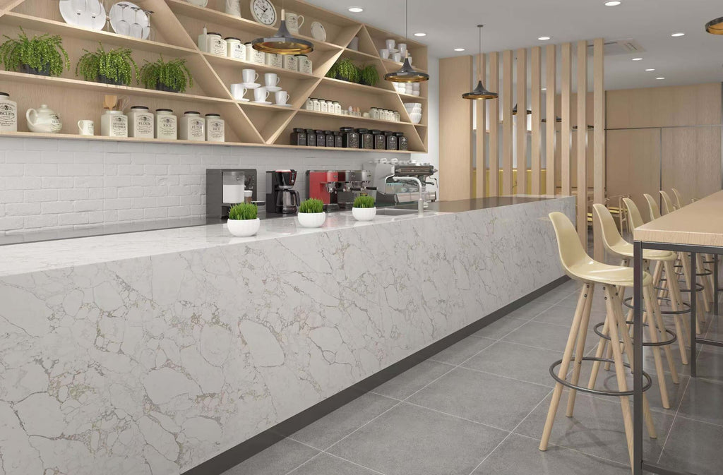 Arabescato Brown Quartz Worktop