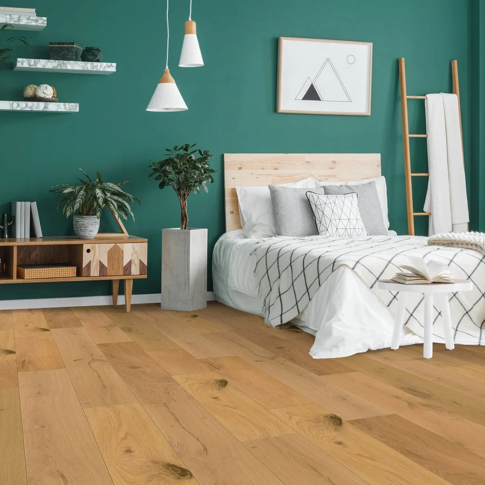 Invisible Brushed Oak - 14mm Matt Lacquered Engineered Real Wood Flooring
