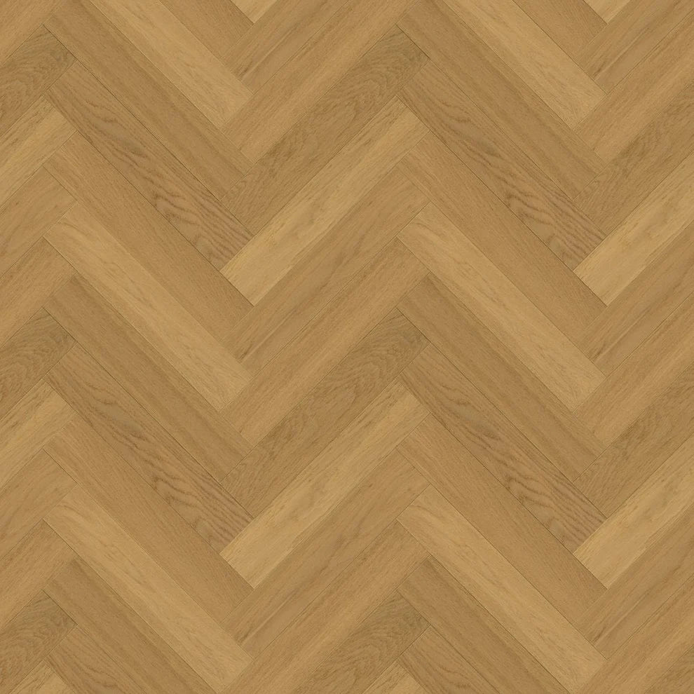 Invisible Light Brushed Oak - Herringbone 14mm Matt Lacquered Engineered Real Wood Flooring
