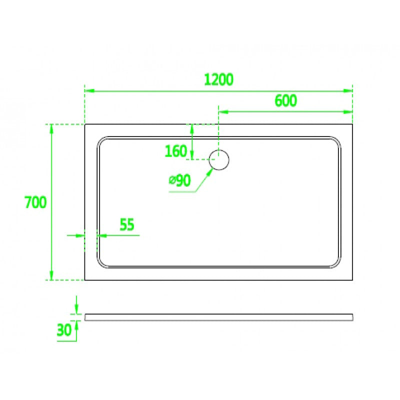 Kleen Rectangular Shower Tray