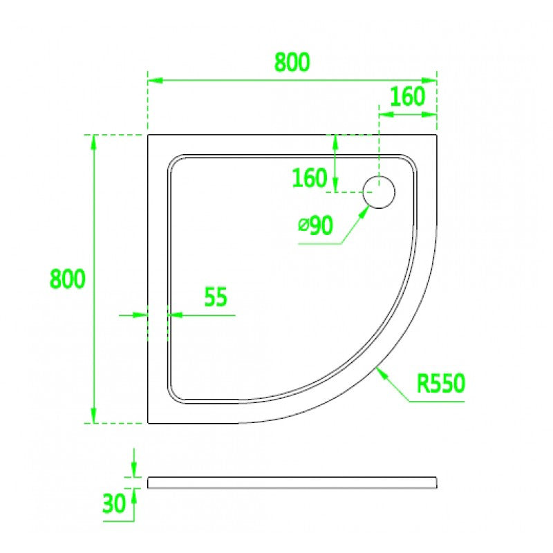 Kleen Quadrant Shower Tray