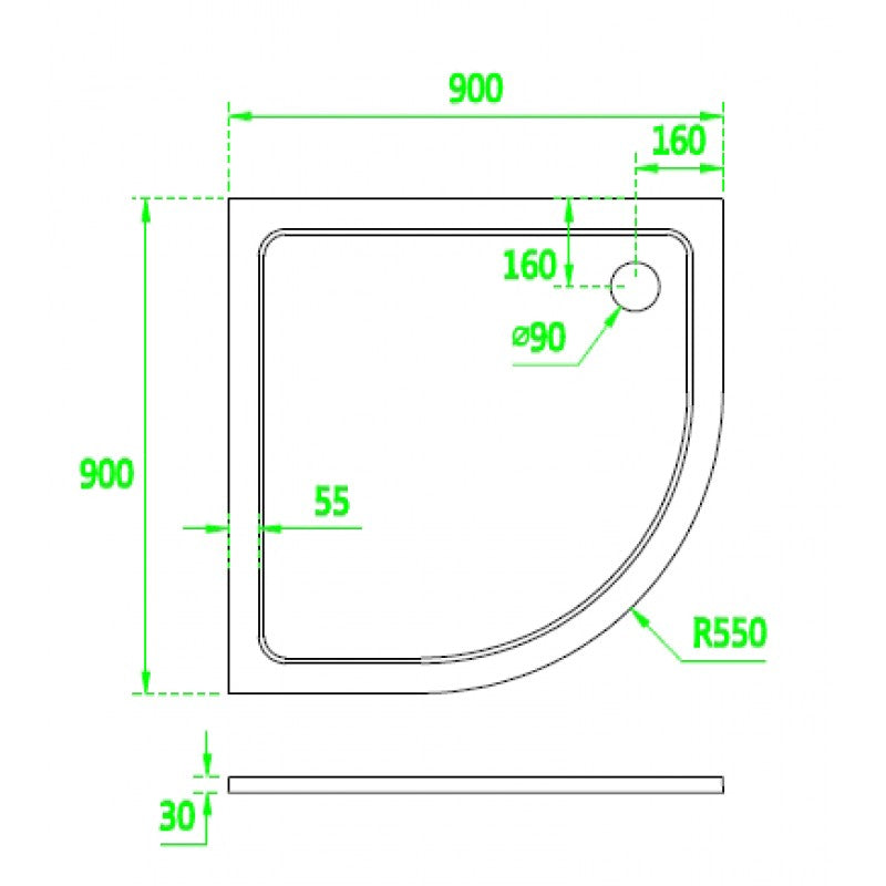 Kleen Quadrant Shower Tray