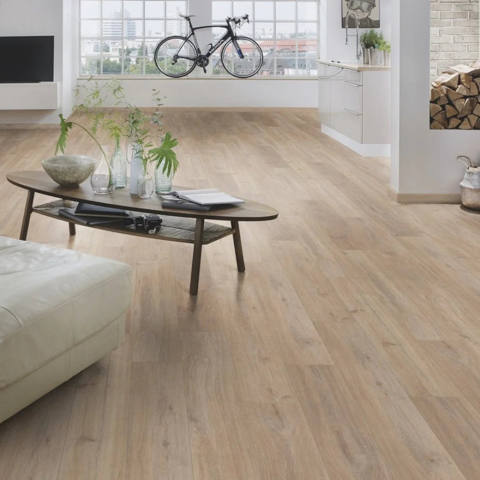Khaki Oak - 8mm Embossed Laminate Flooring