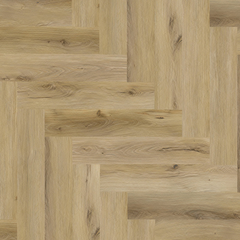 Langford Oak - Herringbone LVT 5mm Anti-Microbial UV Coated Rigid Core Vinyl Flooring