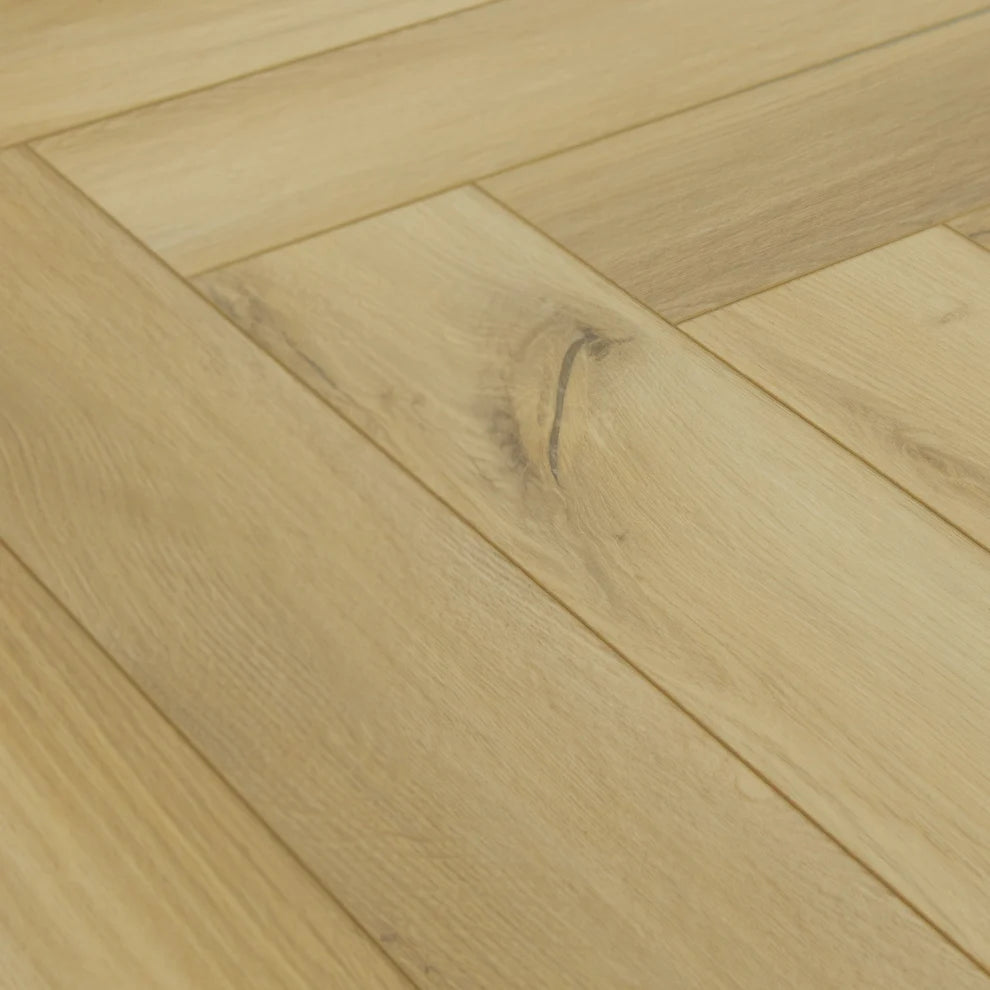 Langford Oak - Herringbone LVT 5mm Anti-Microbial UV Coated Rigid Core Vinyl Flooring