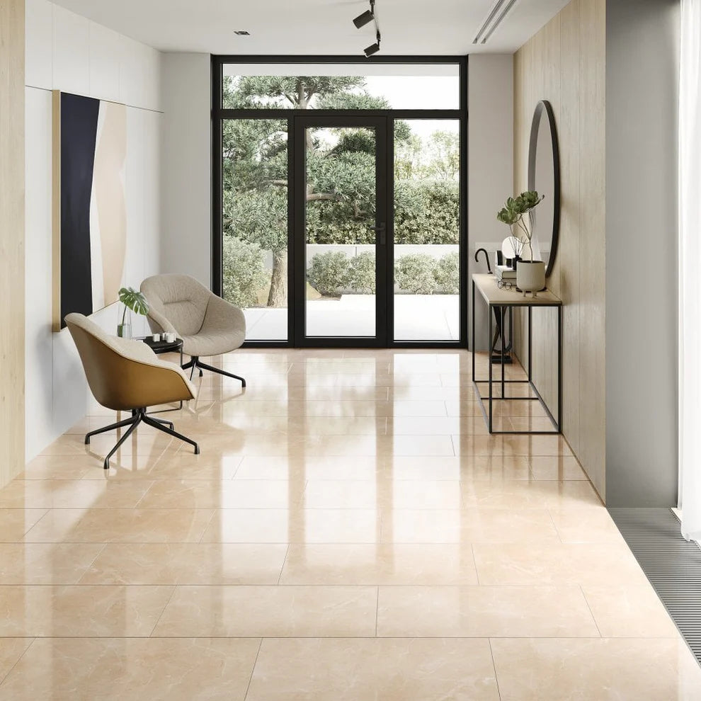 Albera Ivory Marble - 8mm High Gloss Laminate Flooring