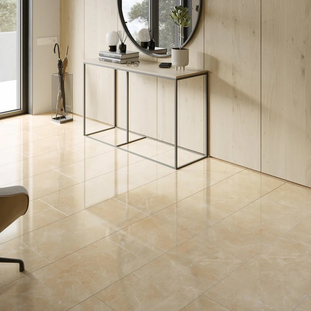 Albera Ivory Marble - 8mm High Gloss Laminate Flooring