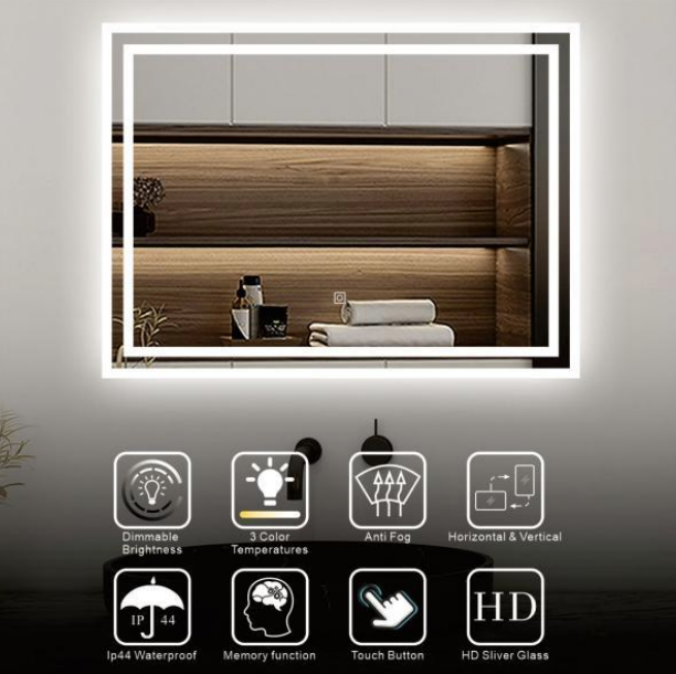 LED Frameless Mirror 600mm x 800mm