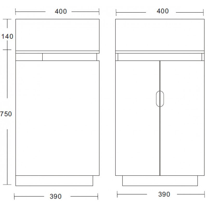 Mode Floor Standing Cloakroom Vanity & Ceramic Basin