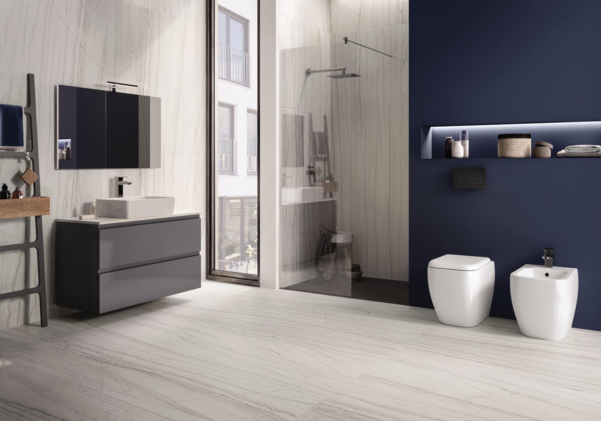RAK Ceramics Metropolitan Back To Wall WC Pan & Wrap Over Soft Close Urea Seat