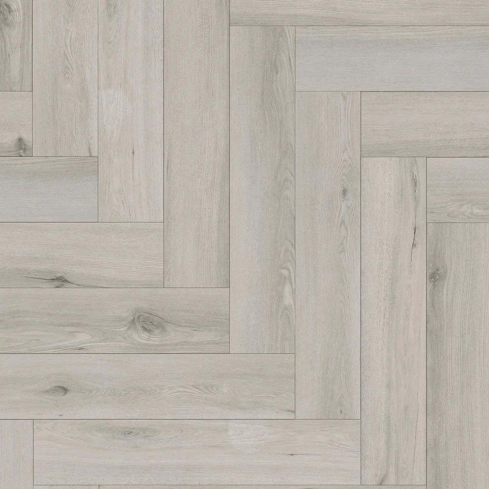 Merritt Oak - Herringbone LVT 5mm Anti-Microbial UV Coated Rigid Core Vinyl Flooring