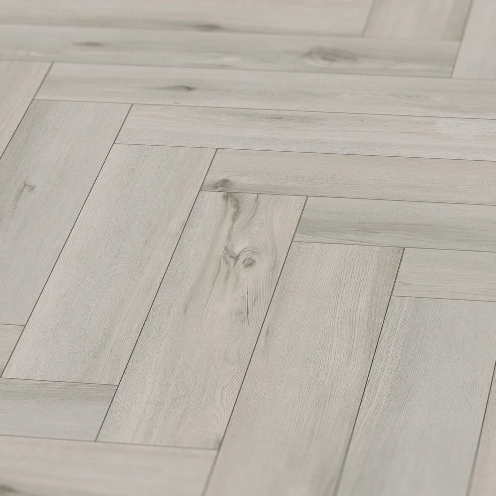 Merritt Oak - Herringbone LVT 5mm Anti-Microbial UV Coated Rigid Core Vinyl Flooring