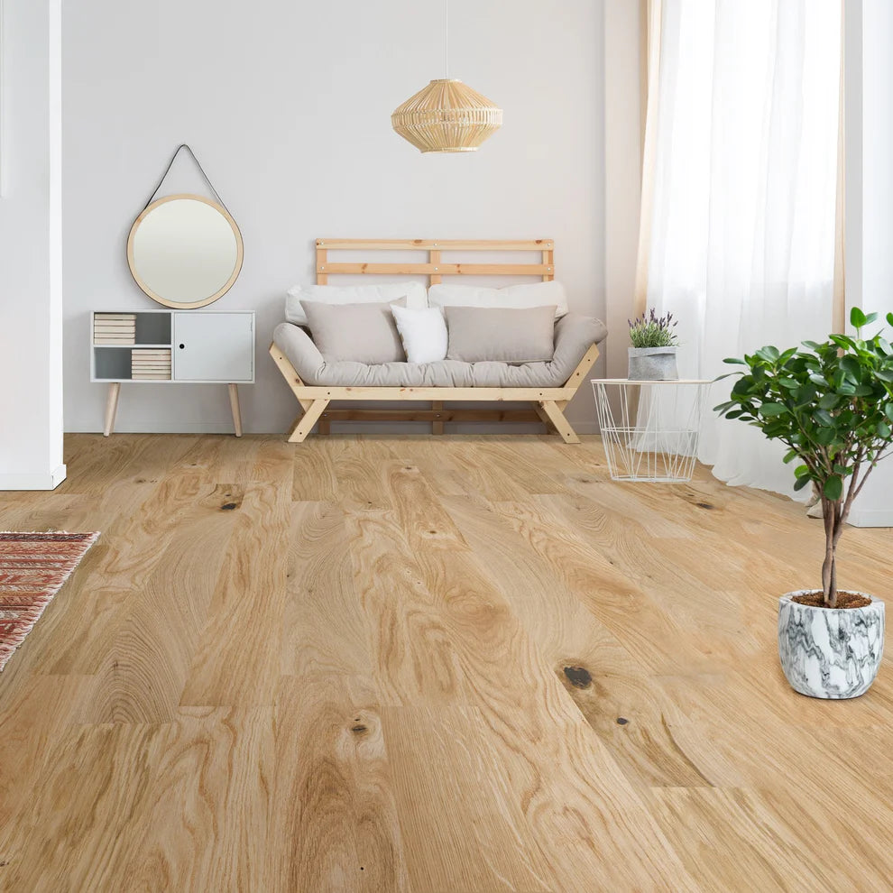 Natural Oak - Premium Click 14mm Matt brushed UV lacquer Engineered Real Wood Flooring