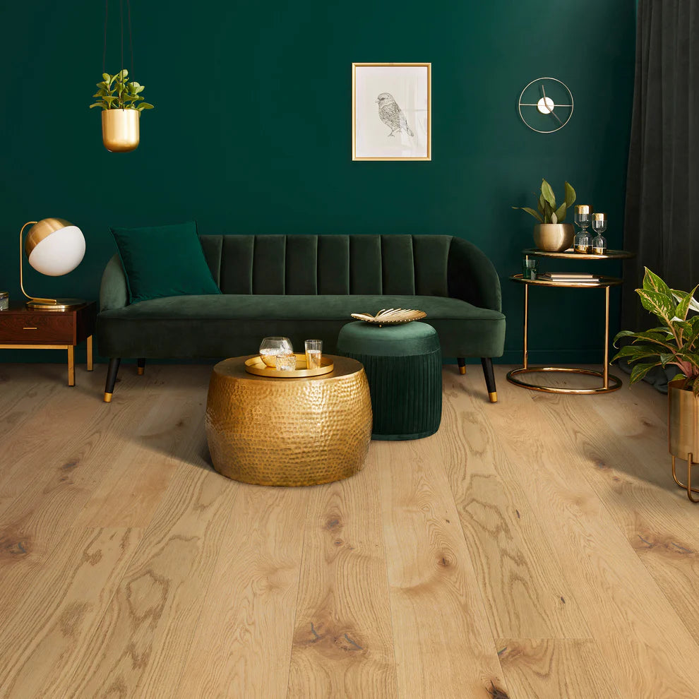 Natural Oak - Light Brushed 5G Click Engineered Real Wood Flooring