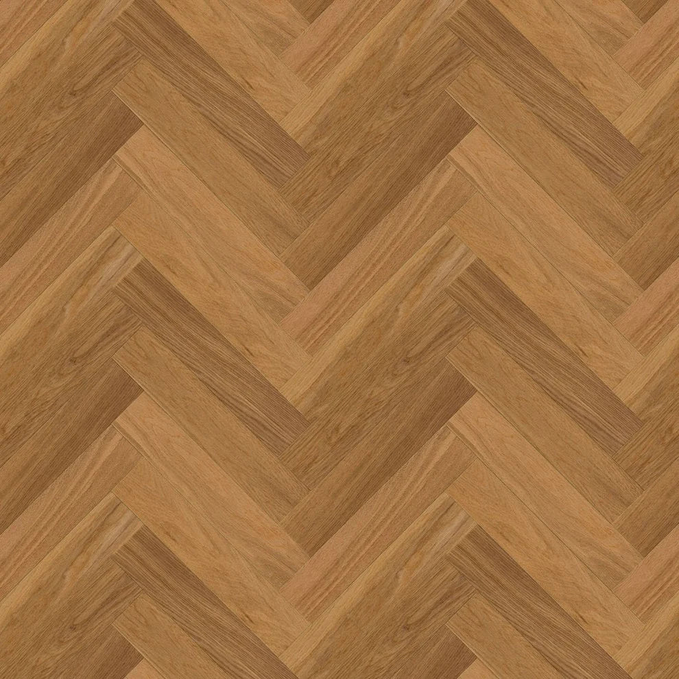 Natural Brushed Oak - Herringbone 14mm UV Oiled Engineered Real Wood Flooring