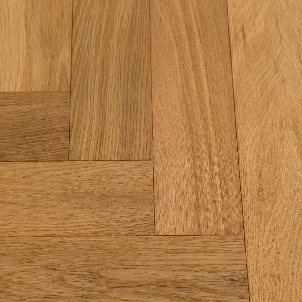 Natural Brushed Oak - Herringbone 14mm UV Oiled Engineered Real Wood Flooring