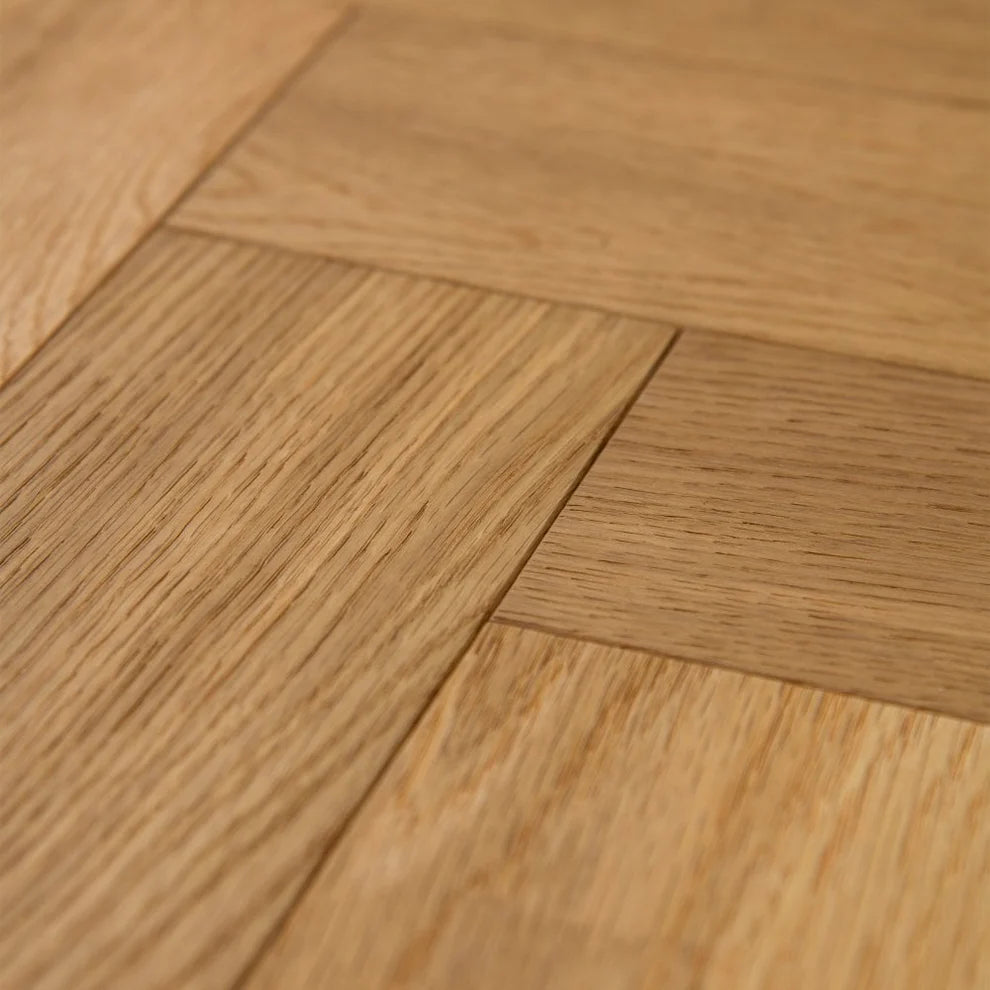 Natural Brushed Oak - Herringbone 14mm UV Oiled Engineered Real Wood Flooring