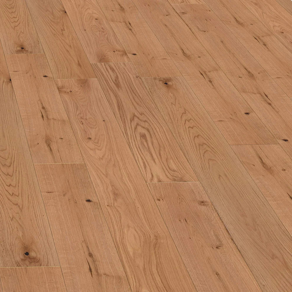 Natural Oak - 14mm Brushed UV lacquer Engineered Real Wood Flooring