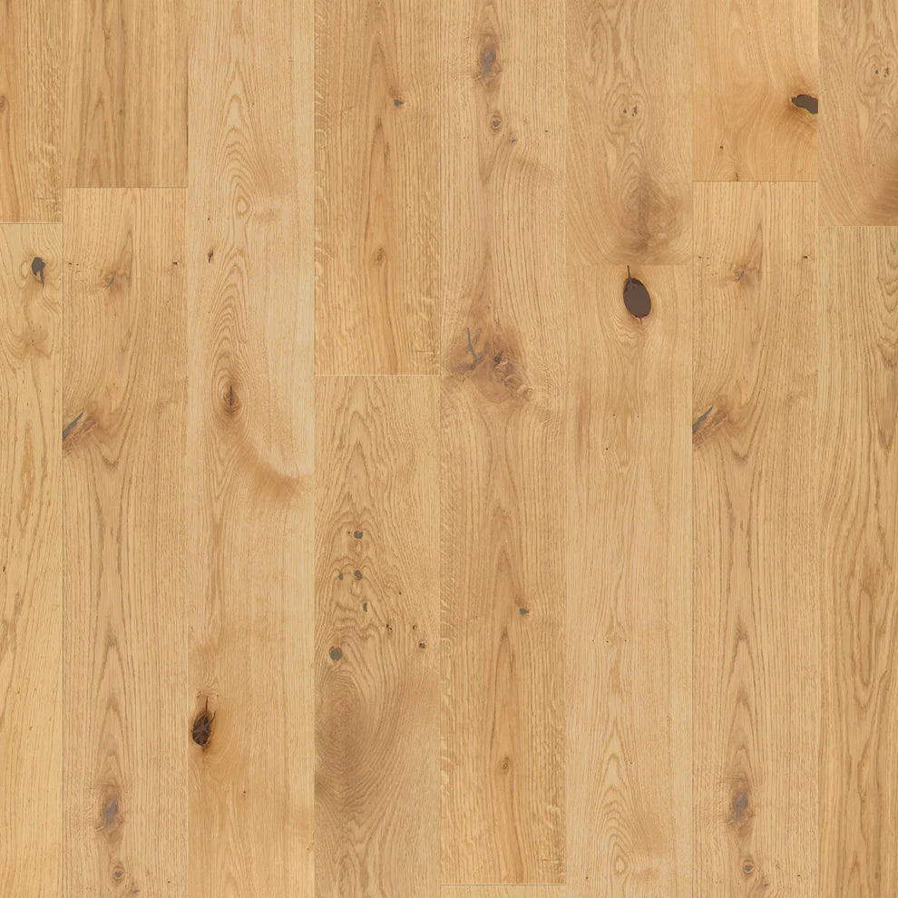 Natural Oak - Light Brushed Engineered Real Wood Flooring