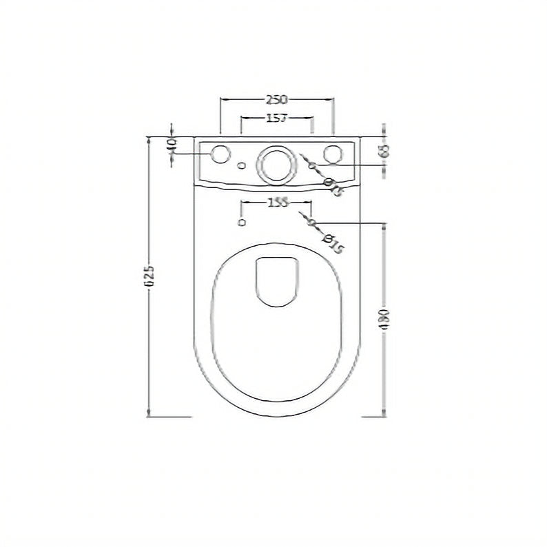 Nova Close Coupled D-Shape Rimless Toilet