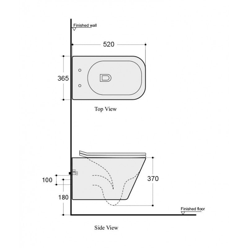Onyx Matt Black Square Rimless Wall Hung Pan