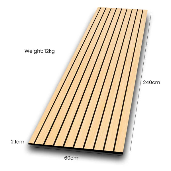 Wooden Acoustic Wall Panels 2400mmx600mm - Oak