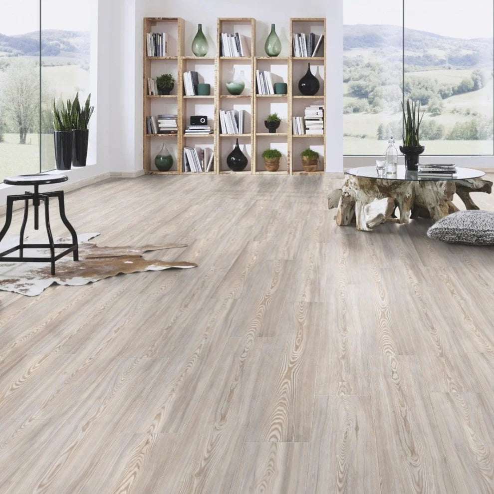 Oyster White - 10mm Handscraped Laminate Flooring