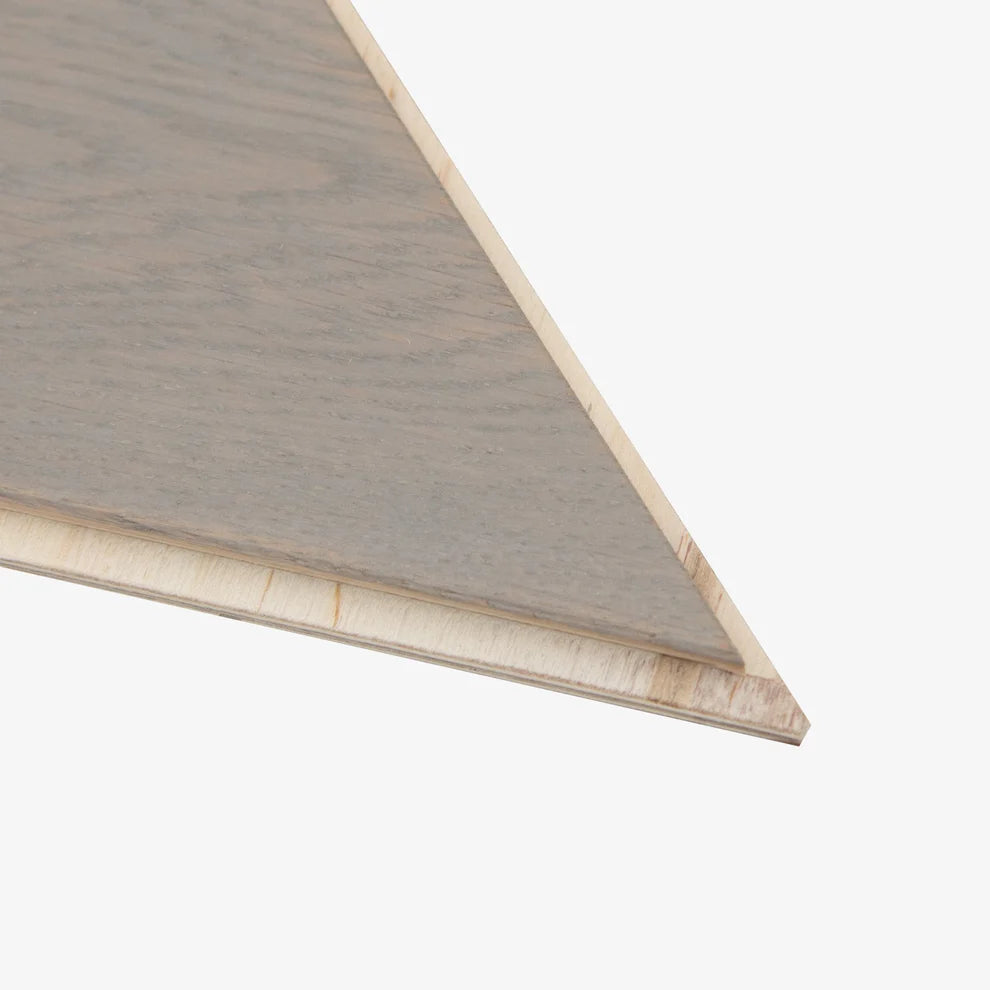 Pebble Grey - Chevron 15mm Brushed UV oil Engineered Real Wood Flooring