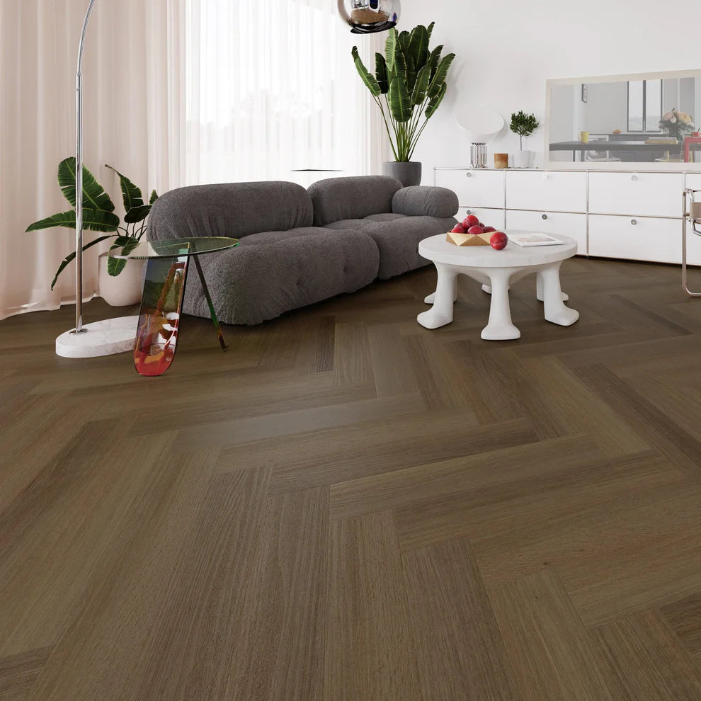 Pickering Oak - Herringbone 5mm Purecoat Rigid Core Vinyl Flooring