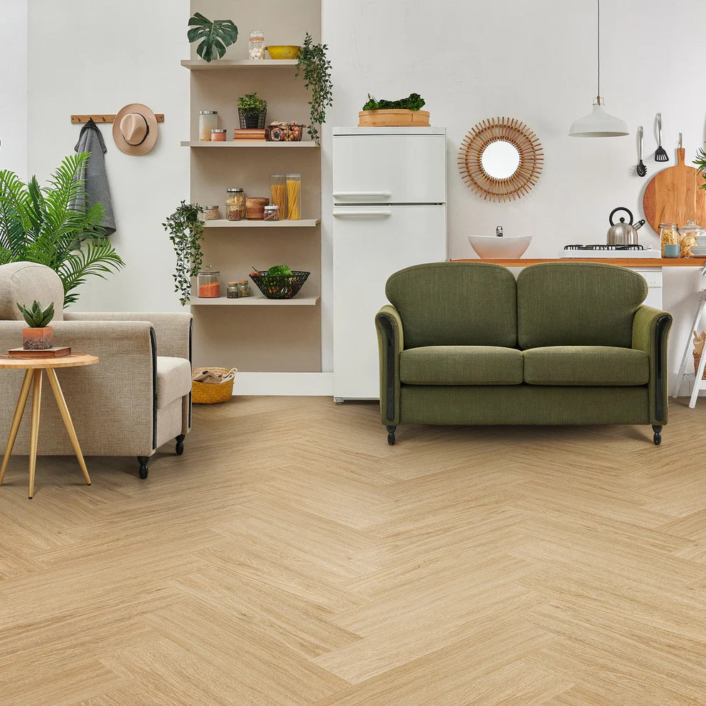 Prime Oak - SPC Herringbone 5.5mm Rigid Core Vinyl Flooring