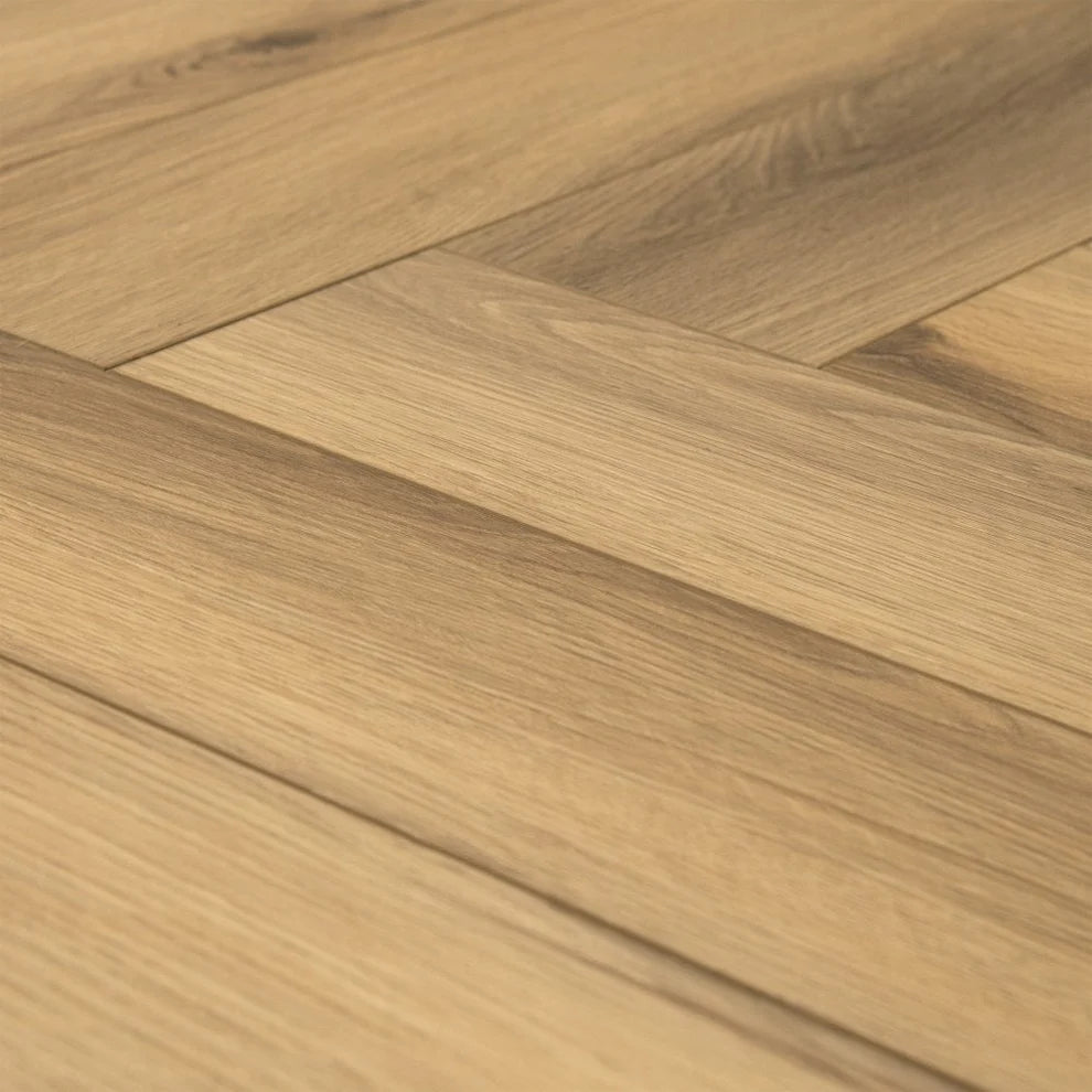 Quesnel Oak - Herringbone LVT 5mm Anti-Microbial UV Coated Rigid Core Vinyl Flooring
