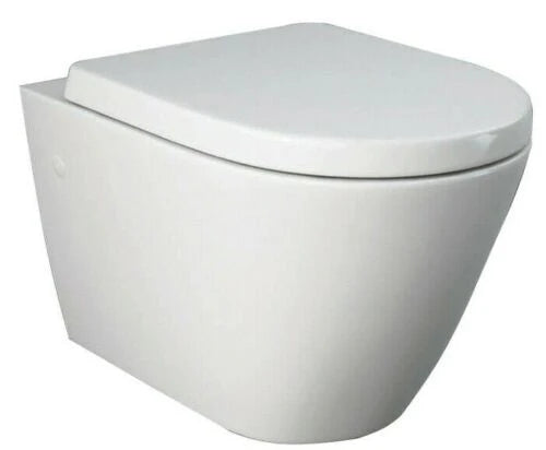 Rak Ceramics Rimless Wall Hung Toilet Pan Seat & Grohe WC Frame Matt Black Flush Plate