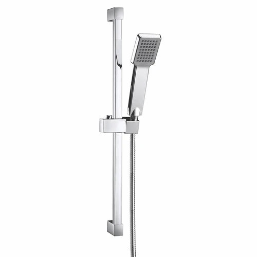 Scudo Square Slide Rail Kit With Paddle Handset Chrome RISERKIT001