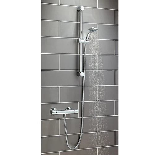 Scudo Round Slide Rail Kit With Multi-Function Handset Chrome RISERKIT002L