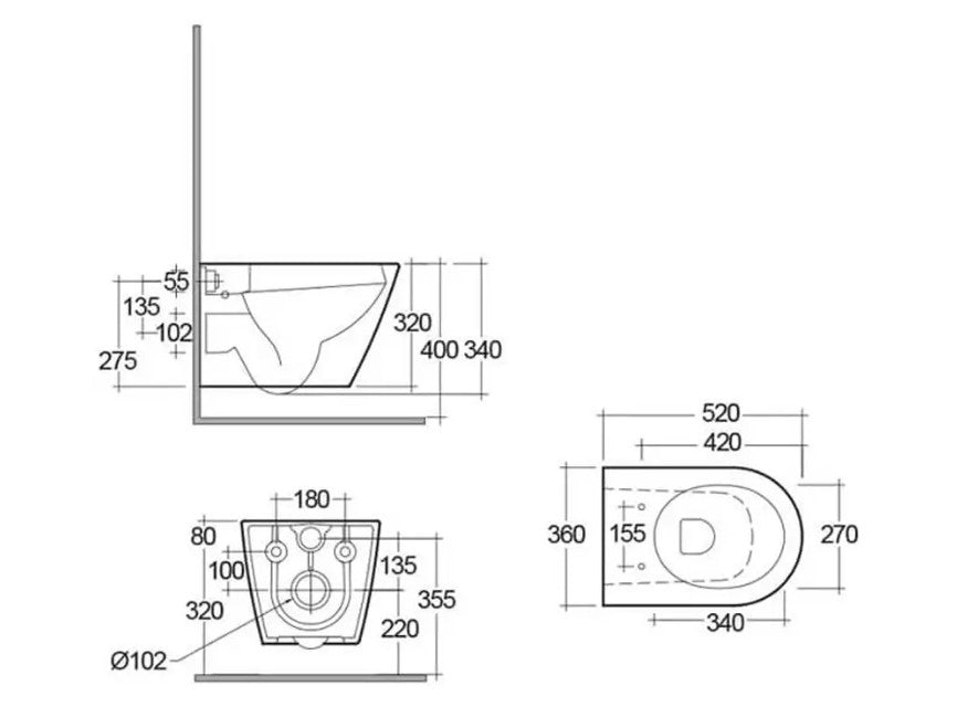 RAK Ceramics Resort Wall Hung WC Pan & Wrap Over Soft Close Seat