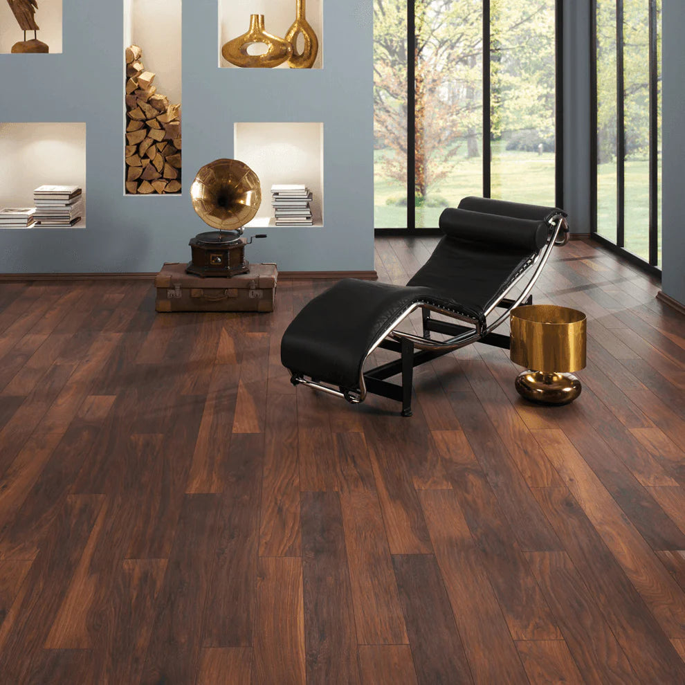 Tamarack Brown Varnish - 10mm Handscraped Moisture Resistant Laminate Flooring