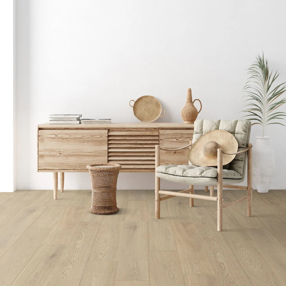 Tamarack Suede Beige - 10mm Handscraped Moisture Resistant Laminate Flooring