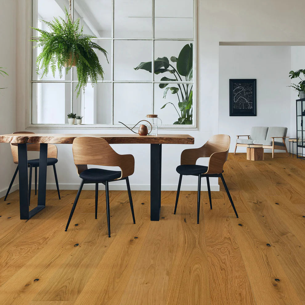 Rustic Oak - 14mm Brushed Natural Oiled Engineered Real Wood Flooring