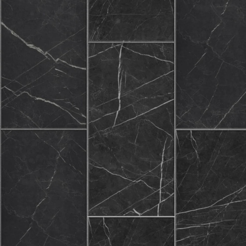 Black Marble - Industry Tile Water-resistant 8mm Laminate Flooring