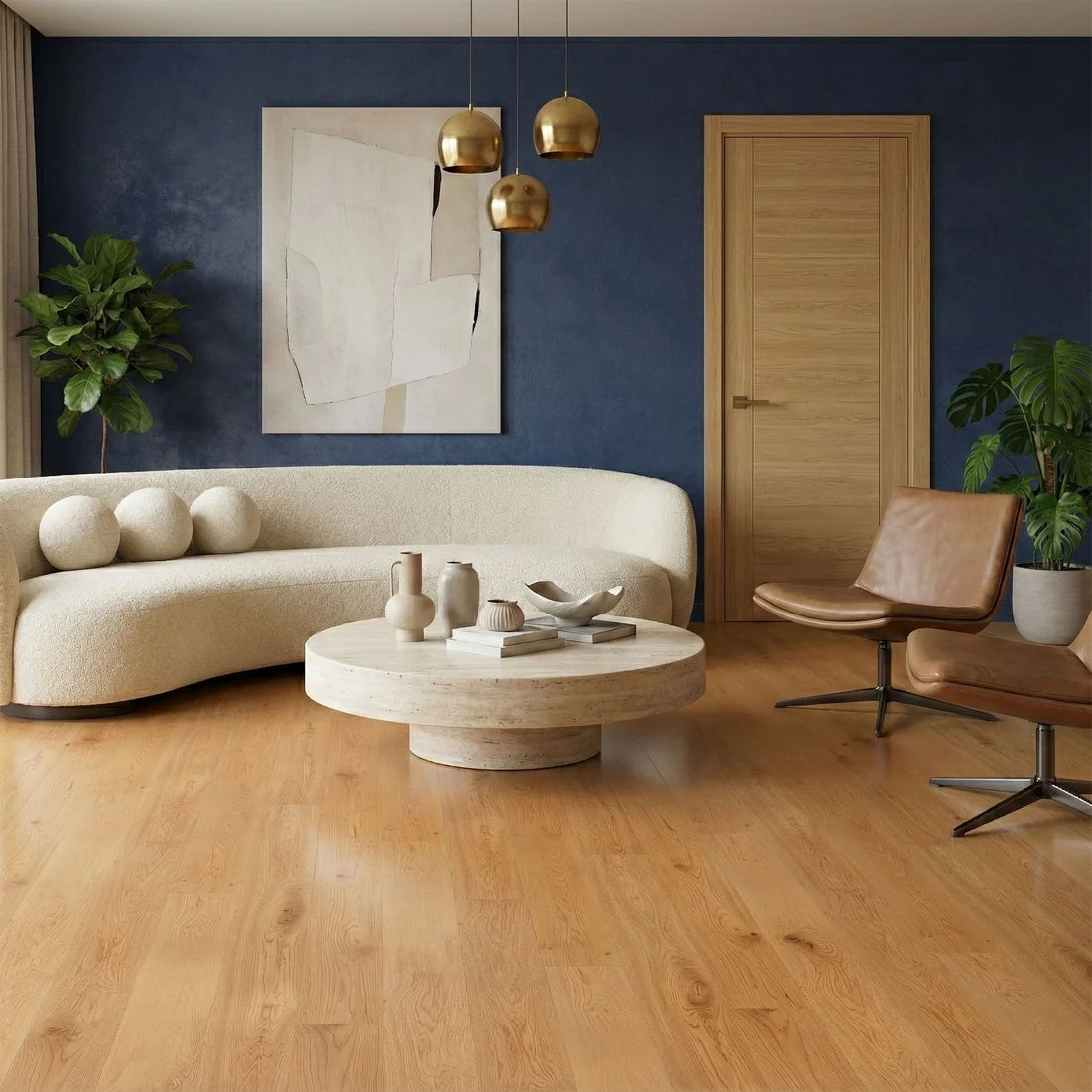 Natural Oak - 14mm Wide UV Lacquered Engineered Real Wood Flooring