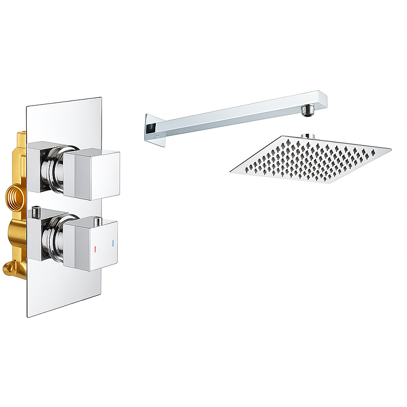 Concealed Shower Chrome Square Pack 1