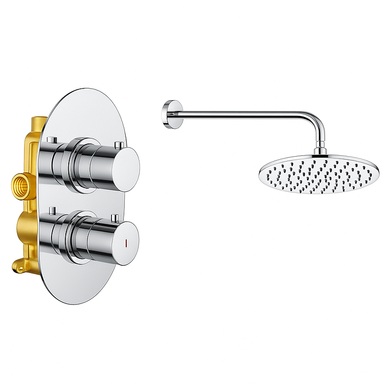 Concealed Shower Chrome Round Pack 2