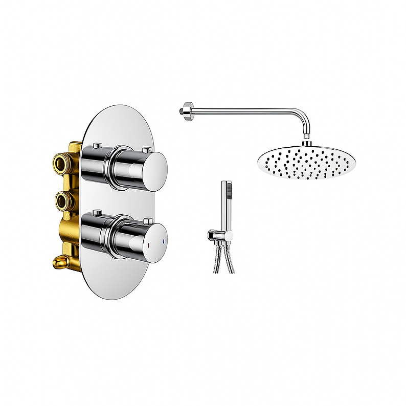 Concealed Shower Chrome Round Pack 4