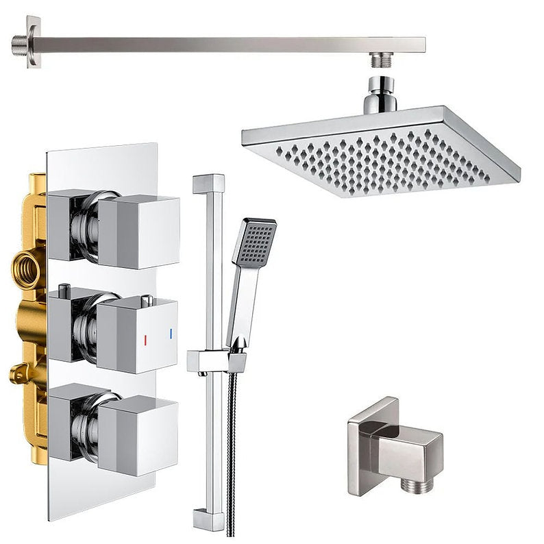 Concealed Shower Chrome Square Pack 5