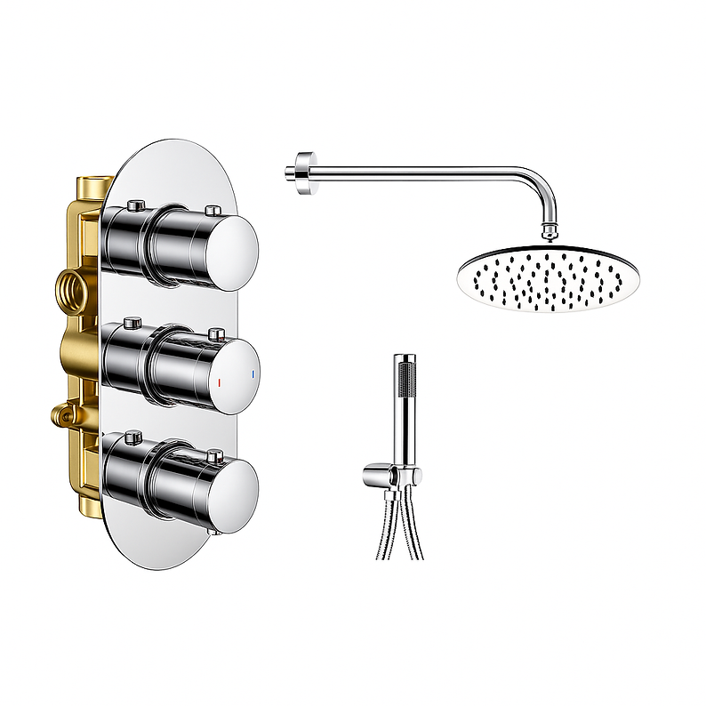 Concealed Shower Chrome Round Pack 6