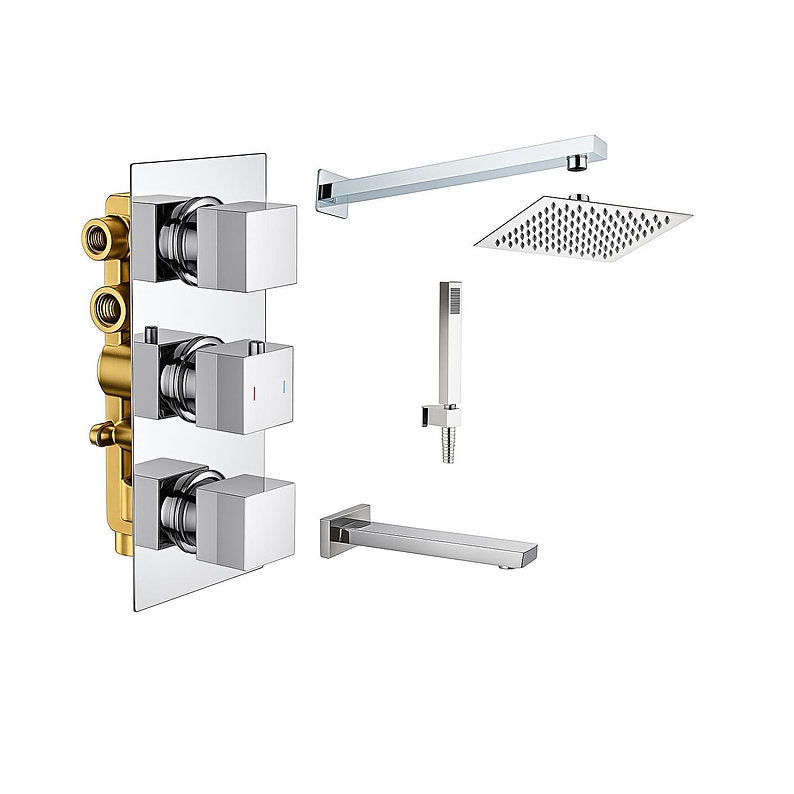 Concealed Shower Chrome Square Pack 7