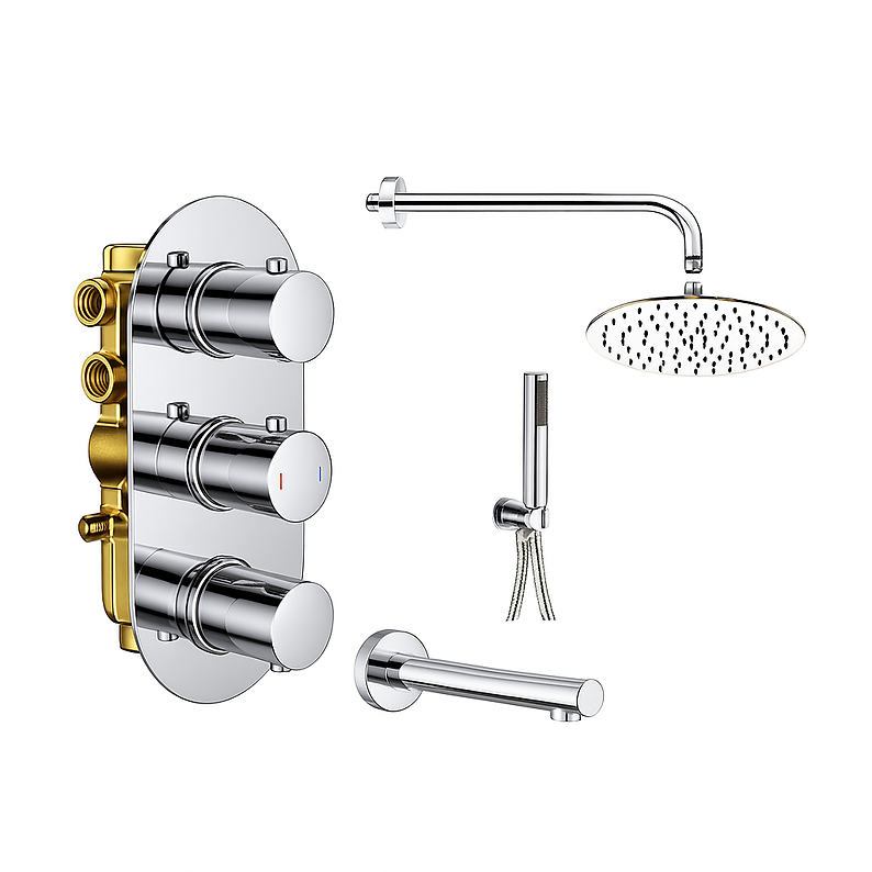Concealed Shower Chrome Round Pack 8