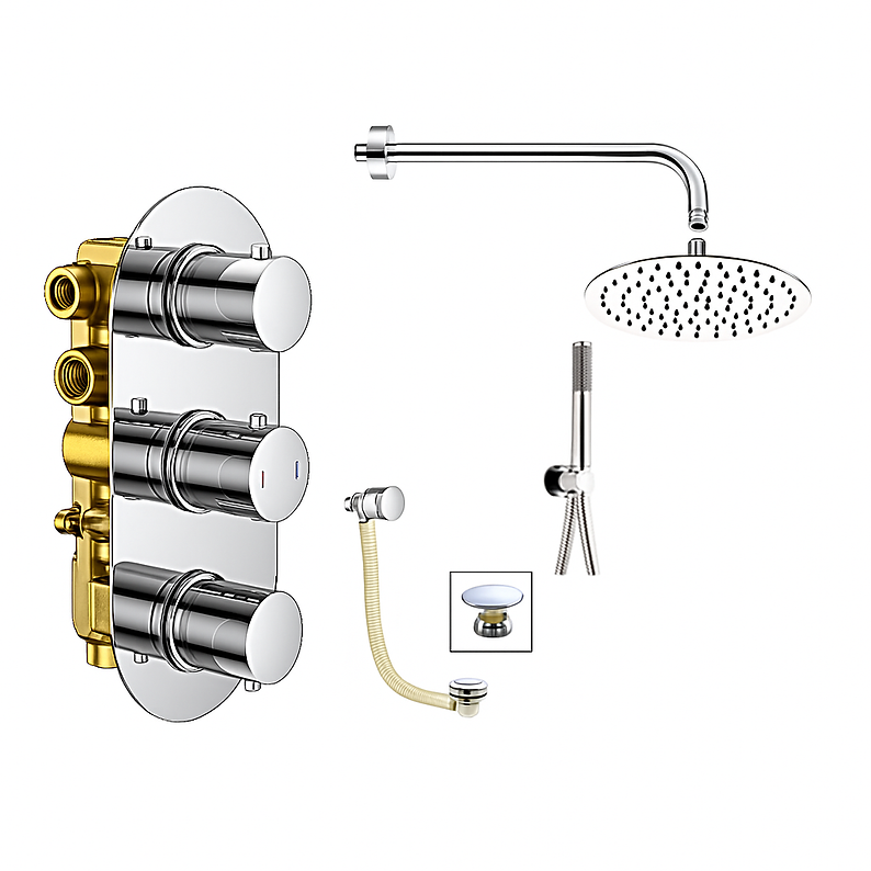 Concealed Shower Chrome Round Pack 10