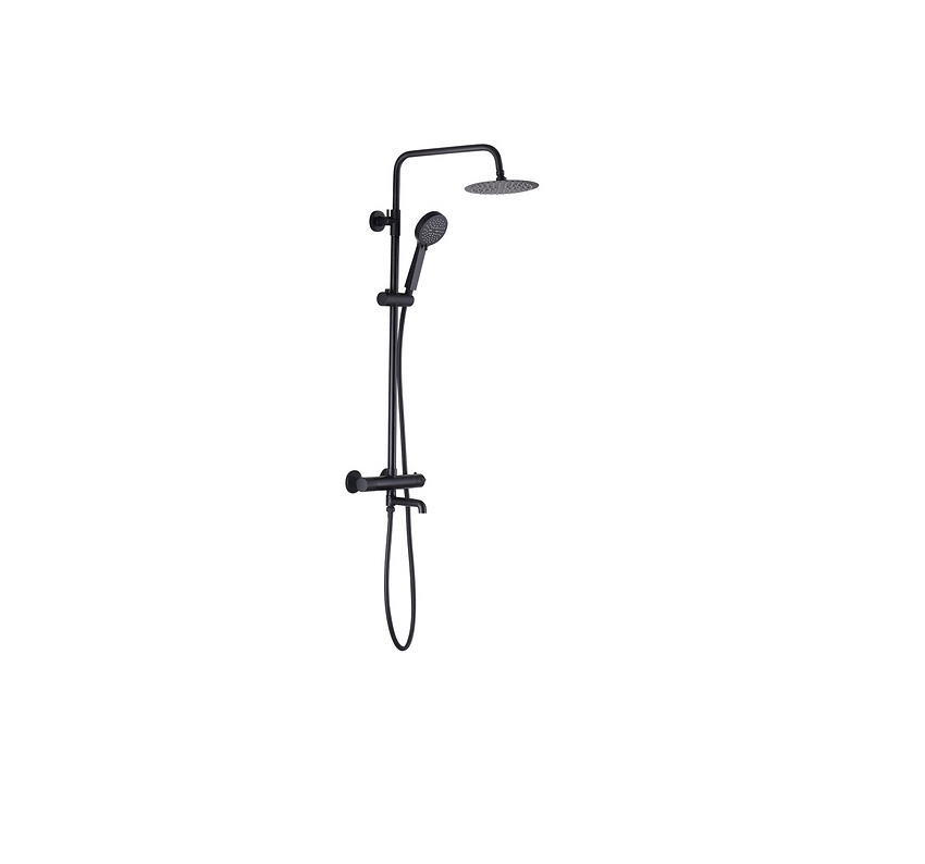 Thermostatic Exposed 3-Way Round Shower Matt Black
