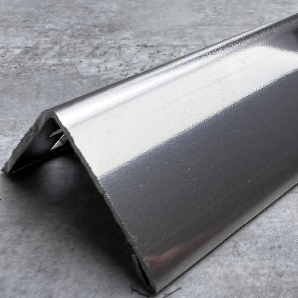 22.5mm Square Edge Brushed Chrome Stainless Steel Tile Trim